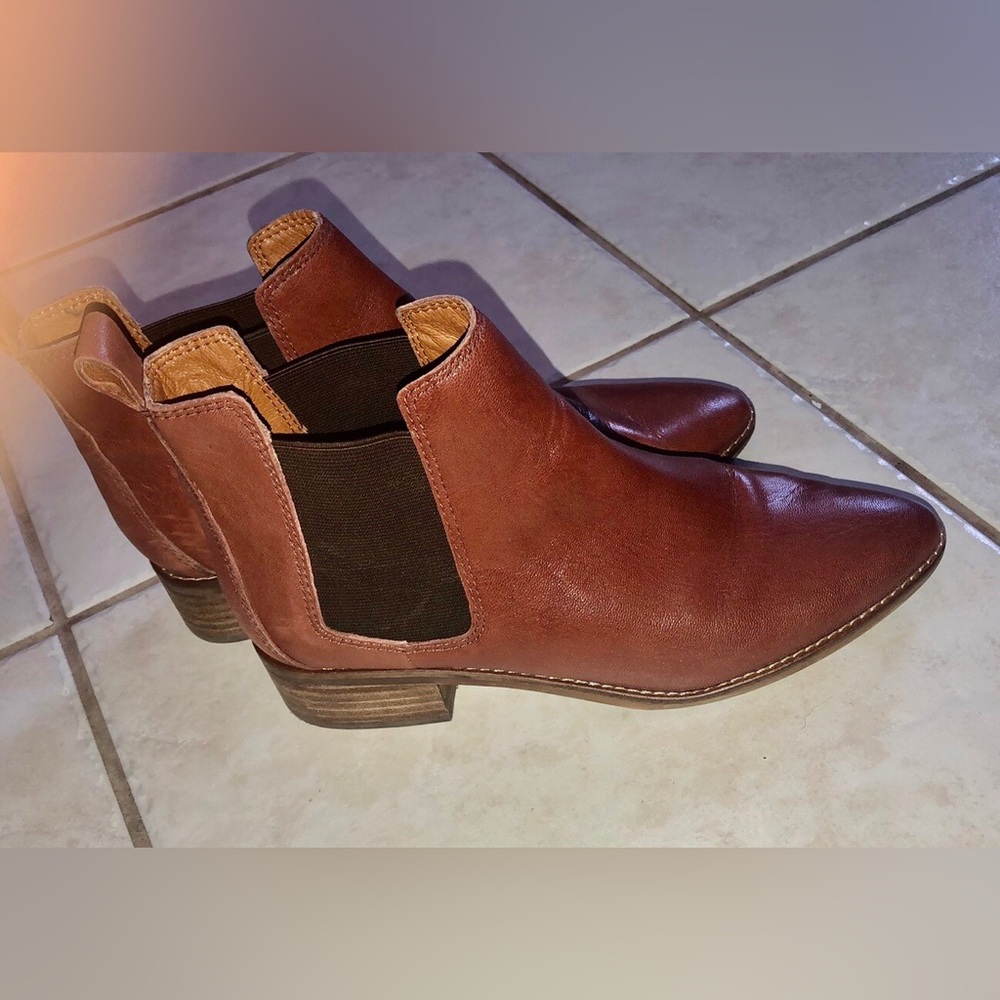 Prwnd  lucky brand cognac ankle booties  size 7.5